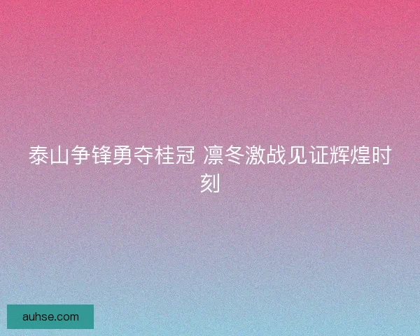 泰山争锋勇夺桂冠 凛冬激战见证辉煌时刻